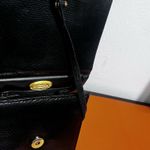 Clara Studio for Asymmetry Vtg Black Lizard Embossed Leather Bag 24K Gold Handle Photo 13