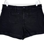 Madewell  High-Rise Comfort Stretch Denim Emmett Jean Shorts Size 33 Black New Photo 0