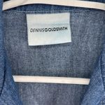 Dennis Goldsmith midi button front fit and flare denim ruched waist dress 4 Blue Photo 8