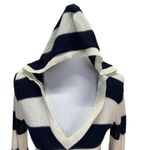 American Rag Women’s Striped Hooded Knit Sweater Navy Sz S Coastal Beachy Preppy Photo 5