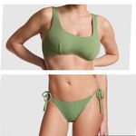 PINK - Victoria's Secret PINK Victoria’s Secret Bikini Set Green M Scoop Underwire Adjustable Bottoms NWT Photo 1