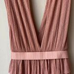 Sabina Musayev Dress Skylar Pink Metallic Plisse V Photo 7