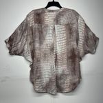 Jennifer Lopez  Tunic Top Women’s XL Brown/pink Animal Prints Sleeve Blouse Photo 8