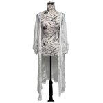 White Sheer Lace Kimono Duster Women’s 1X Boho Festival Beach Cover Up Crochet Photo 1