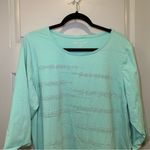 Allison Daley  Turquoise Scoop Neck 3/4 Sleeve Rhinestone Accent Top size 2X Photo 4