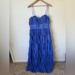 Hutch Anthropologie Strapless Tiered Tulle Dress Blue Size 16 Photo 5