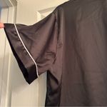 Elegant Black Satin Pajama Set with White Trim Size XXL Photo 5