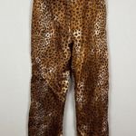 CHAPS Pajama Set Womens Large Leopard Embroidered Pocket 2 Piece PJs Shirt Pants Photo 5