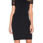 John + Jenn NWOT Revolve Sheer Short Sleeves Ribbed Bodycon Mini Dress SP Black Photo 0