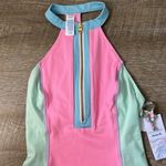 Love Shack Fancy NWT  X Hurley Pink Neon Colorblock One Piece Swimsuit Size Small Photo 2
