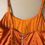 ASOS  DESIGN Premium satin pleated mini dress orange US 6‎ Photo 5
