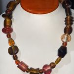 Venetian Style Italian Murano Glass Bead Necklace Brown Photo 2