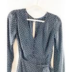 Abercrombie & Fitch Abercrombie Long Sleeve Faux Wrap Polka Dot Mini Dress Black XS Photo 7
