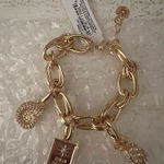 Lilly Pulitzer  GWP gold rhinestone Palm Beach, Shell, pineapple charm bracelet Photo 0
