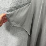 Single XS Gray 100% Silk Top Minimalist Quiet Luxury Raw Edge Capsule Luxe Basic Silver Size 0 Photo 2