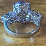 Genuine Rose de France Amethyst Sterling Silver Cocktail Ring Size 7 Photo 4
