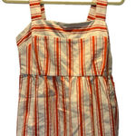 CAbi Brunch Top Orange Cream Stripe Square Neck Babydoll Shirt Small 6102 NEW Photo 0