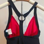 Aqua Green  Women's Red and Black Colorblock One Piece Swimsuit - Small - NWT Photo 6