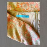 Antonio Melani  Coral - Gold Lace Lined Pencil Skirt Sz 4 Photo 2