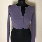 ZARA  Purple Long Sleeve Button-Up Crop Top Photo 0
