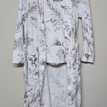 Haven Well Within Organic Cotton Jersey Tropical Toile Robe Matching Pants Sz XS White Photo 0