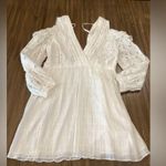 IRO  Meila eyelet white cotton mini cold shoulder Longsleeve Mini dress 38 nwt Photo 2