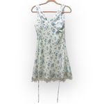 Madden Girl Ivory and Blue Floral Satin Mini Dress – Size Small – NWT Photo 2
