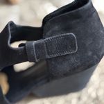 Eileen Fisher  Black Leather Open Peep Toe Chunky Block Heeled Shoes Sandals 8 Photo 4