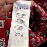 Sandro Casey Knotted Printrd Crepe De Chine Jumpsuit Claret red size 36 S Photo 9