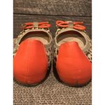 Sole Society Sole Society Ladies Orange & Leopard Print Peep Toe Flats Bow Accent Size 7B Photo 6