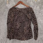 Nili Lotan Black and Brown Leopard Long Sleeve Top See Through Womens Xs Photo 4