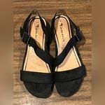 Tamaris Black Suede Scaled Snakeskin Print Wedge Heels, Size 38 Photo 6