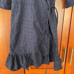 Gap Wrap Dress Eyelet Ruffle Navy Blue Size XS Photo 4