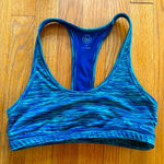 SO  Racerback Light Support Sports Bra (M) – Blue Green Striped Fitness Basic Photo 0