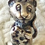 None Sterling silver Little mice earrings holding cheese studs Photo 0