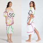 Mara Hoffman  Cadiz Namari Embroidered Linen Midi Dress Size 4 Photo 1