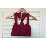 Free People  Women's  Raspberry Galloon Racerback Bralette Bra Size S Photo 1
