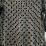 Liv By Habitat Clothes Mesh Sheer Long Sleeve Polka Dot Top Small Black Photo 1