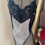 Size S//Vintage 80s Lacy Teddy Lingerie Bodysuit Black Photo 0
