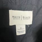 White House | Black Market  linen blend black ruffle blazer 3/4 sleeve women size 6 Photo 1