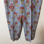 Talbots Vintage  Women's Blue Floral Print Cropped Stretch Pants Size 18 Trousers Photo 2