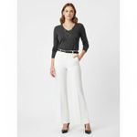 Boston Proper  Black Ribbed Long Sleeve V Neck Tee T Shirt Top M Photo 6