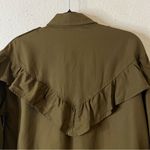 ZARA TRF OUTERWEAR Shacket Shirt Jacket Ruffle NEW Olive Green Size Large Photo 3