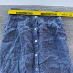 St. Tropez Chambray Blue Linen Button Front Midi Skirt Size Small Photo 4