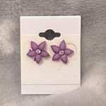 Purple Plumeria Stud Earrings Photo 0