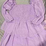 Amazon Purple Puff Sleeve Mesh Dress  Photo 0