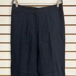 Eileen Fisher  100% Linen Navy Blue Wide Leg Pants Size Small EUC Linen Linen Photo 1