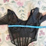 B Tempted Womens Corset Sz Medium Fairy Whimsigoth Sheer Dark Long Sleeve Top Black Photo 5