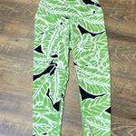 Alo Yoga Leggings Womens XS High Waist Capri Green Palm Springs Print Pants Photo 2