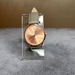 Monroe Classique Analog Quartz Watch Rose Gold Tone Gray Leather Strap Photo 1